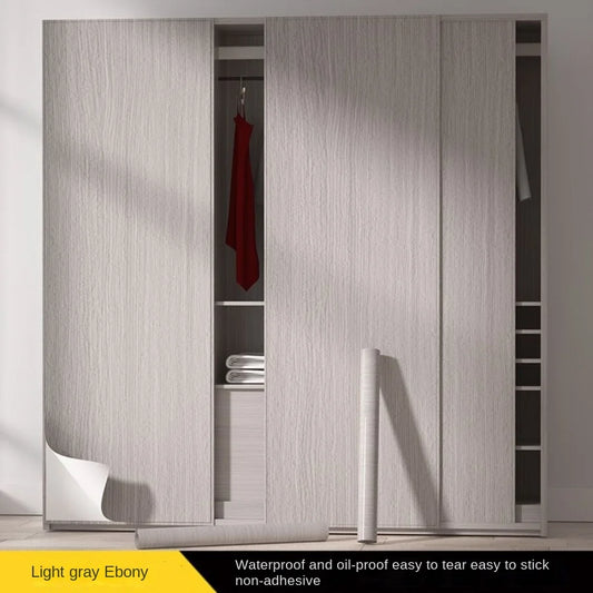 Wood grain waterproof self adhesive kitchen cabinets armoire
