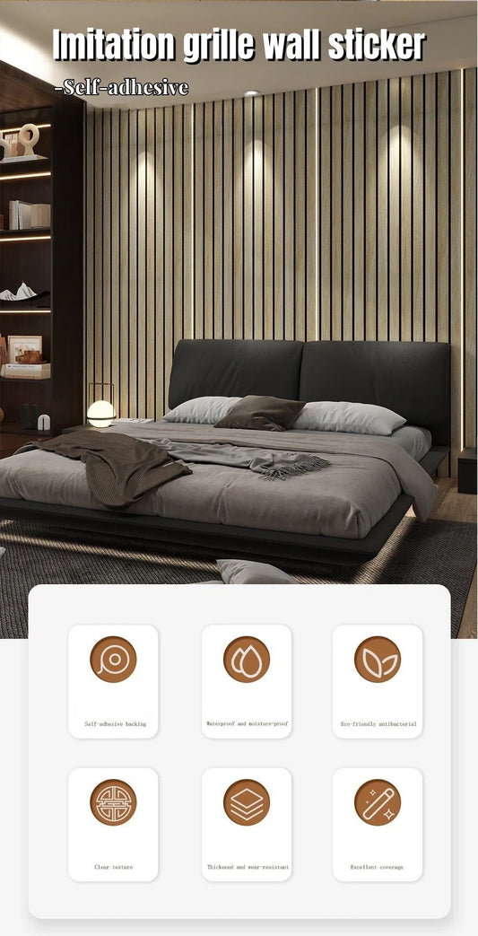 Wall Stickers Self Adhesive Grille wood grain