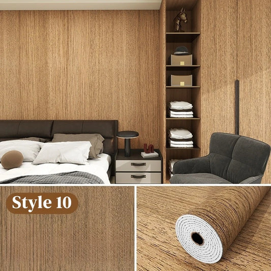 Wood grain Self Adhesive Wall Sticker Aluminum Film