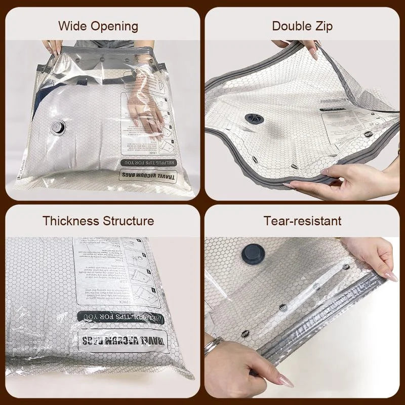 Vacuum Bags for Travel with Rechargeable Air Pump