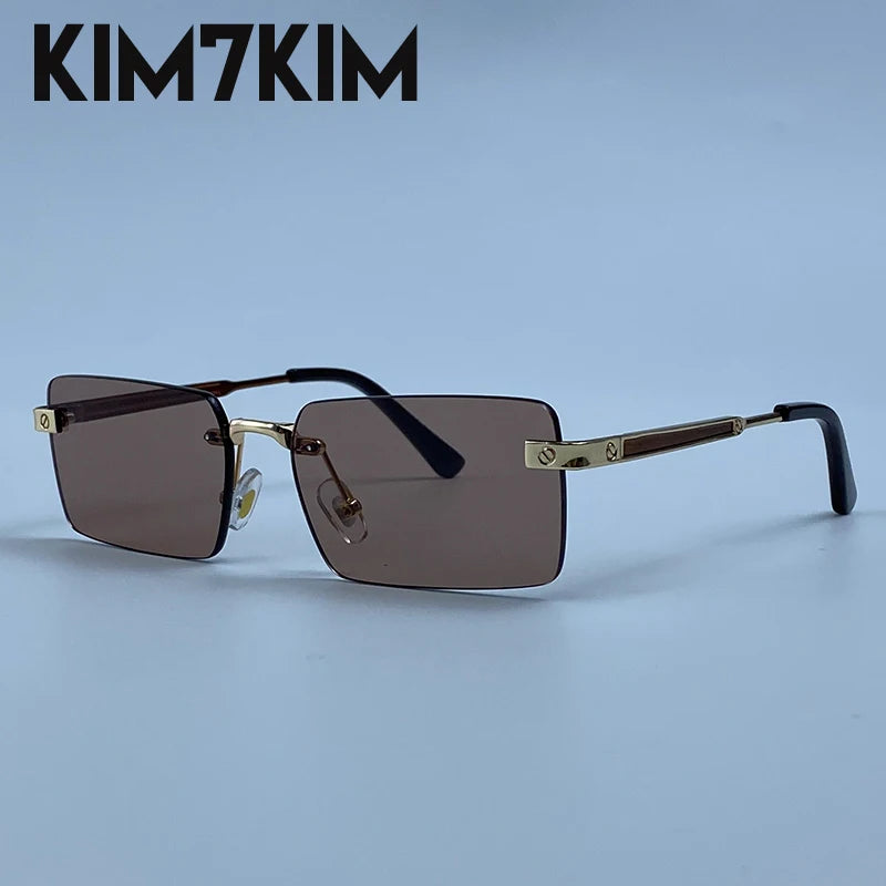 Rimless Rect Men Sunglasses