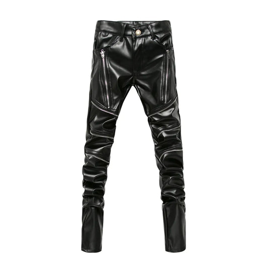 Leather Pants Male Slim