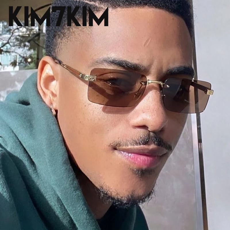 Rimless Rect Men Sunglasses
