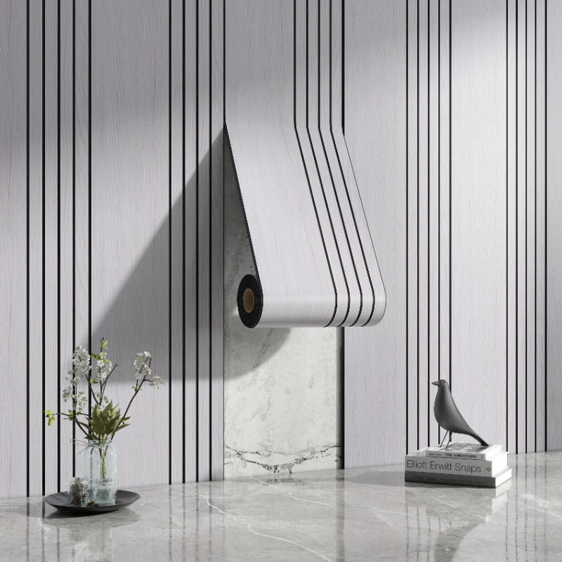 Half Grille Peel Adhesive Wallpaper Stripe 3D Thick