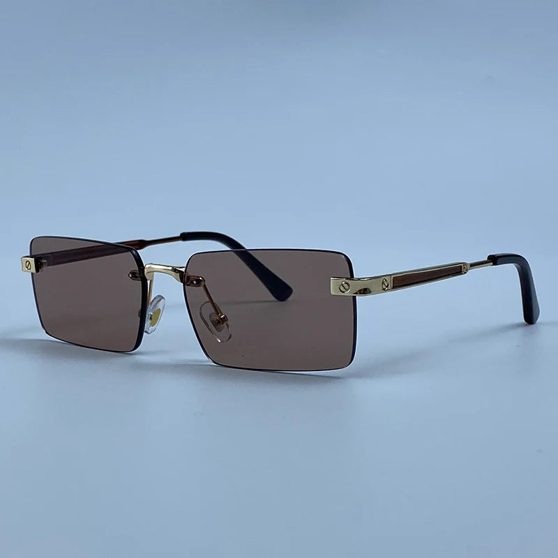 Rimless Rect Men Sunglasses