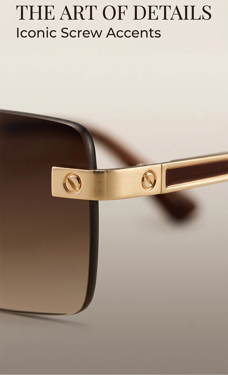 Rimless Rect Men Sunglasses