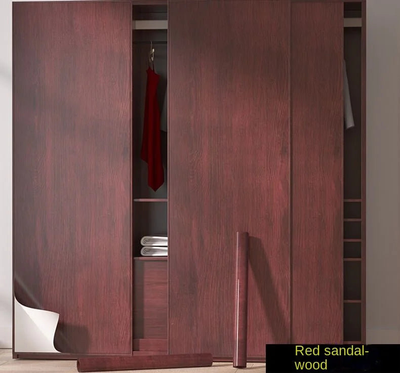 Wood grain waterproof self adhesive kitchen cabinets armoire