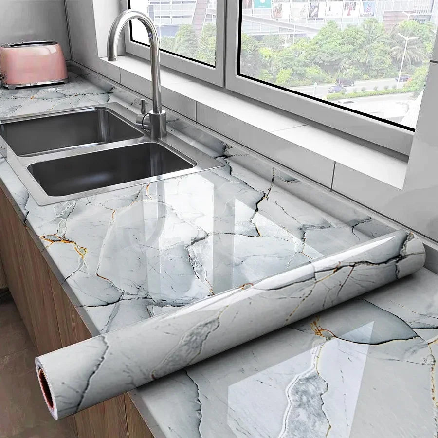 Marble Kitchen Peel and Stick Wallpaper Self-adhesive