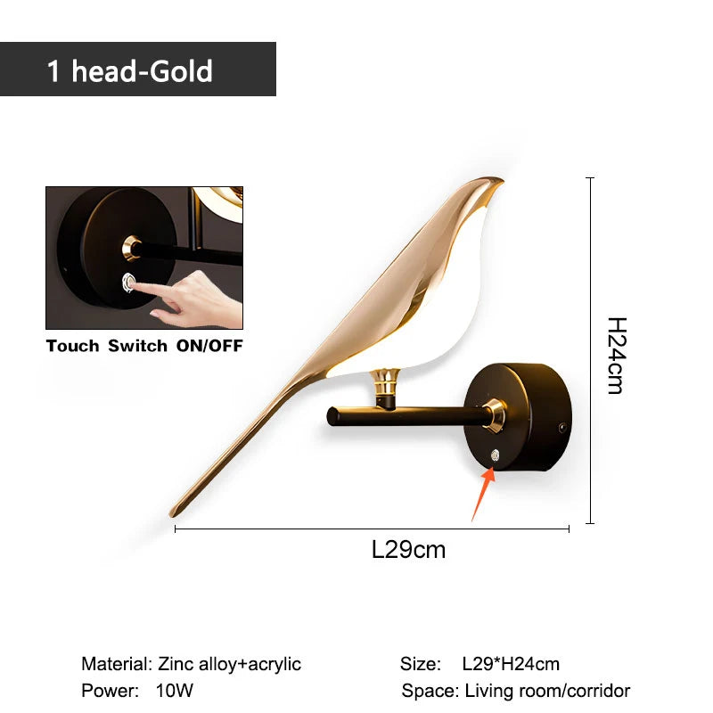 Wall Lamps for Bedside TV Background Gold Silver