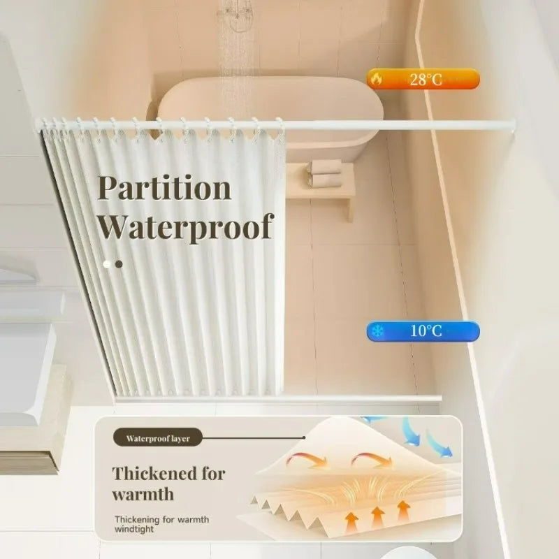 Shower Curtain Luxury Toilet Bathroom  Waterproof