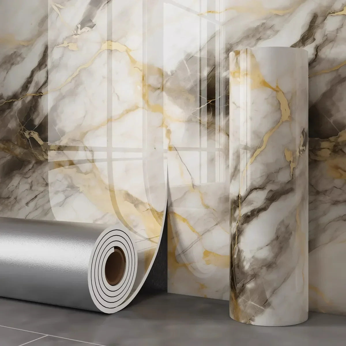 Thick Foam Marble  Peel Wall Stickers  Self Adhesive