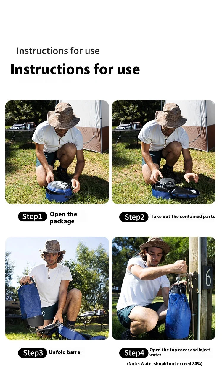 Shower Portable 11L Inflatable Water Bag Camping