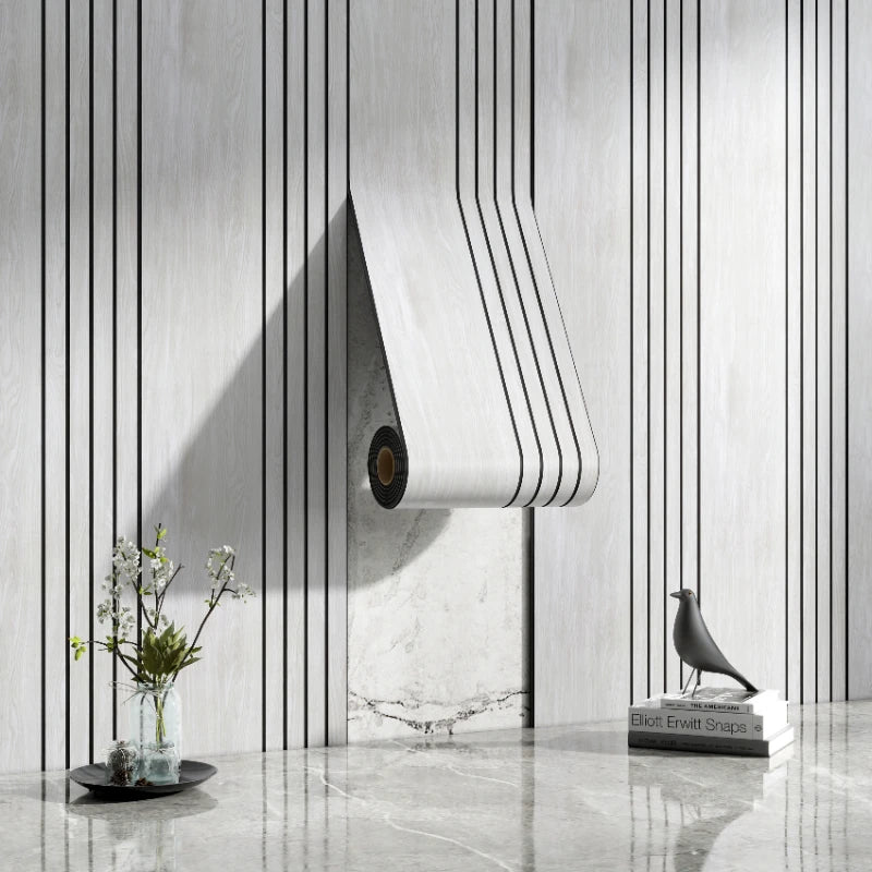 Half Grille Peel Adhesive Wallpaper Stripe 3D Thick