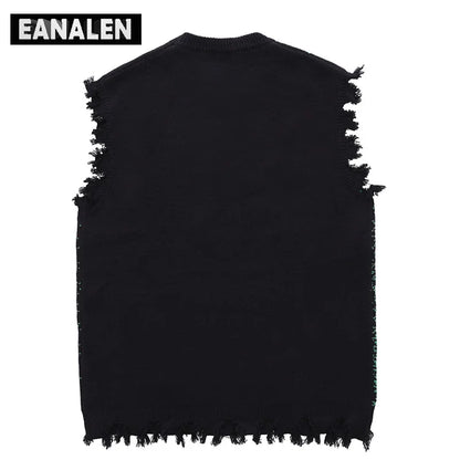 knitted   sleeveless sweater men's aesthetic