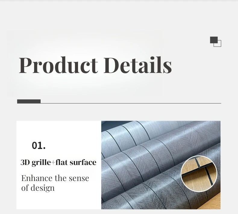 Half Grille Peel Adhesive Wallpaper Stripe 3D Thick
