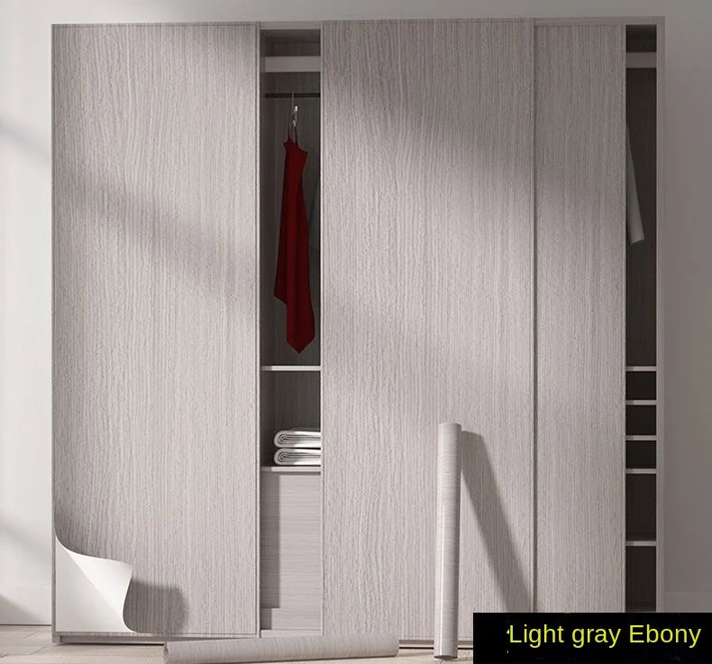 Wood grain waterproof self adhesive kitchen cabinets armoire