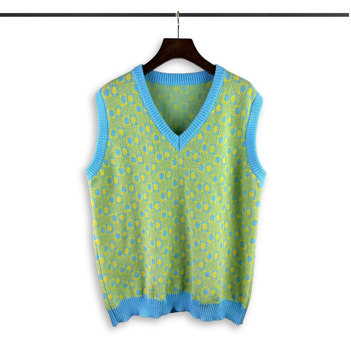 Men Flower Patchwork V-neck Vest