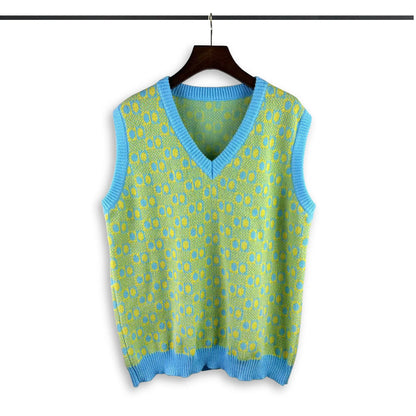 Men Flower Patchwork V-neck Vest