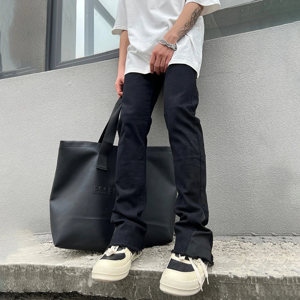 Flared Jeans Men Skinny Fashion Streetwear