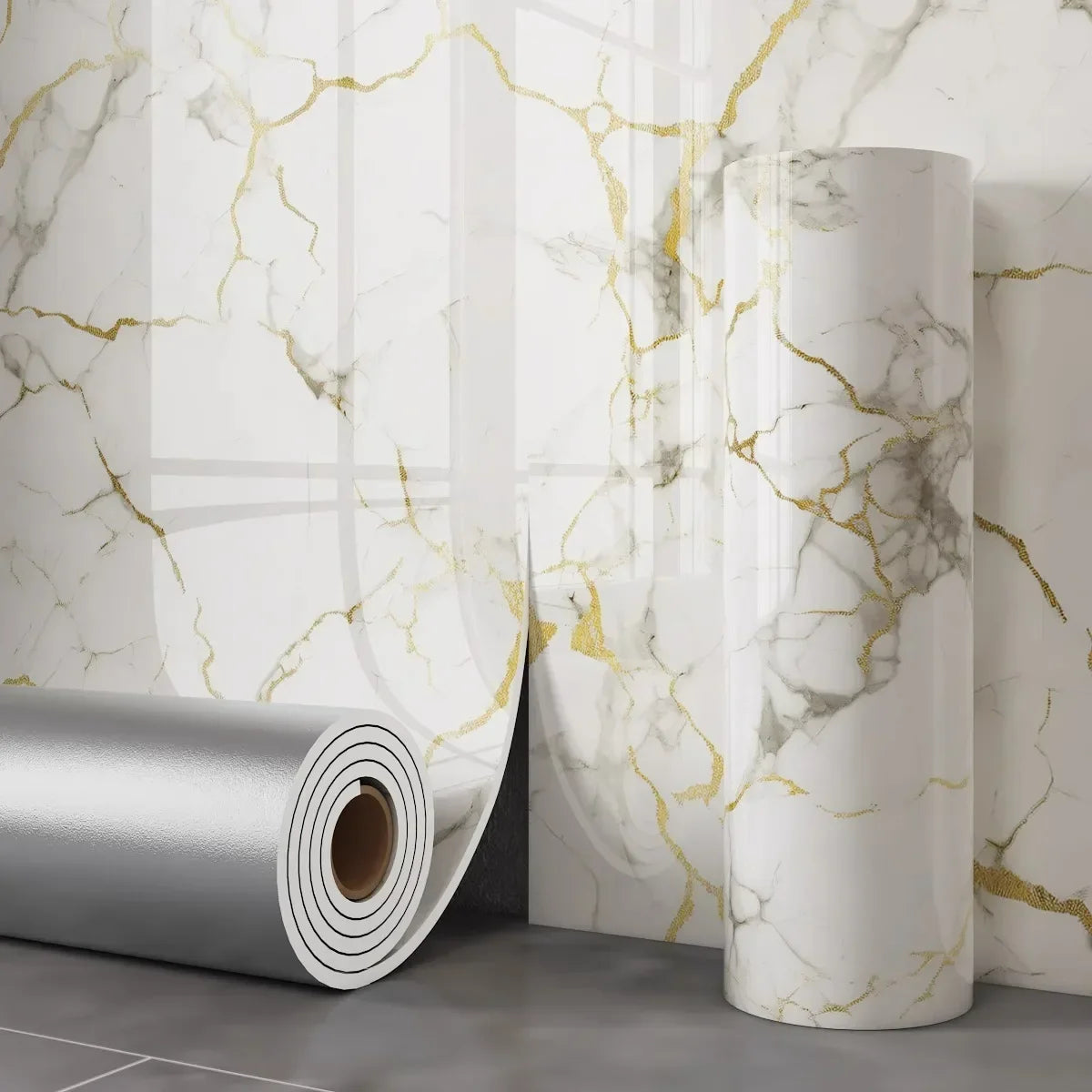 Thick Foam Marble  Peel Wall Stickers  Self Adhesive