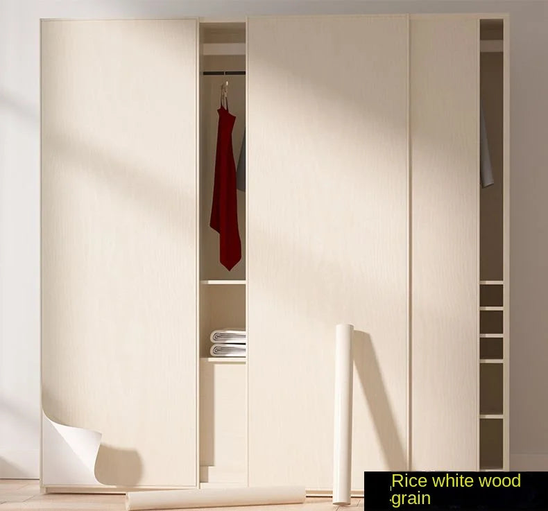 Wood grain waterproof self adhesive kitchen cabinets armoire
