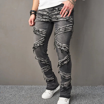 Slim Straight men Jeans Streetwear