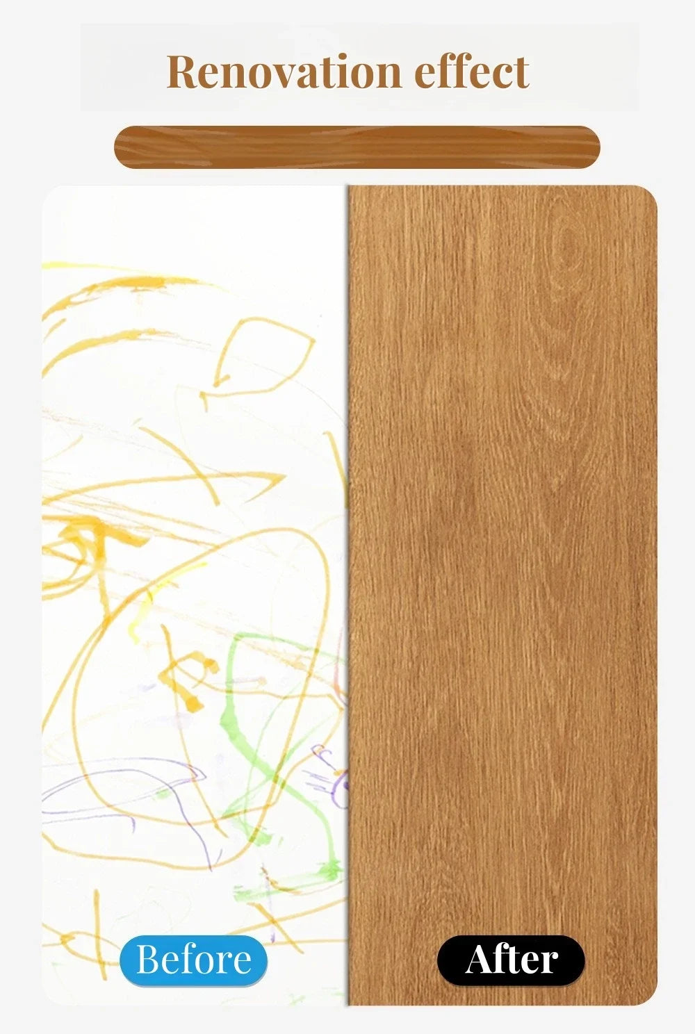 Wood grain Self Adhesive Wall Sticker Aluminum Film