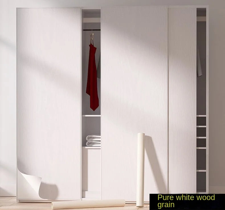 Wood grain waterproof self adhesive kitchen cabinets armoire