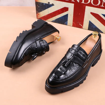 Men fashion leather shoes slip on