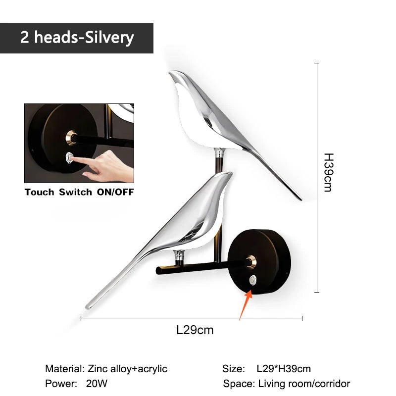 Wall Lamps for Bedside TV Background Gold Silver