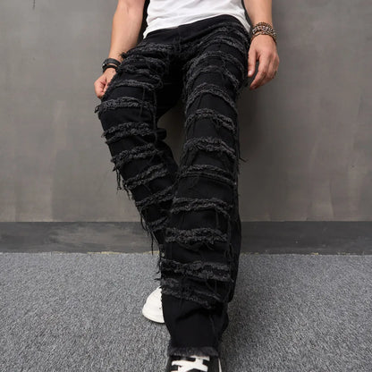 Men Jeans Straight Casual Denim Trousers