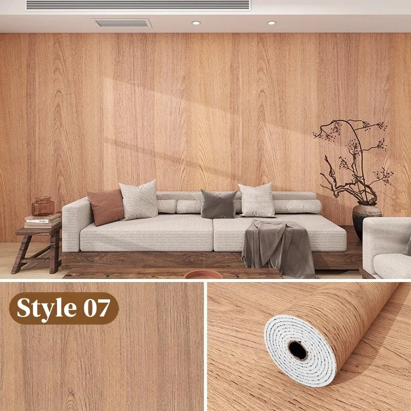 Wood grain Self Adhesive Wall Sticker Aluminum Film