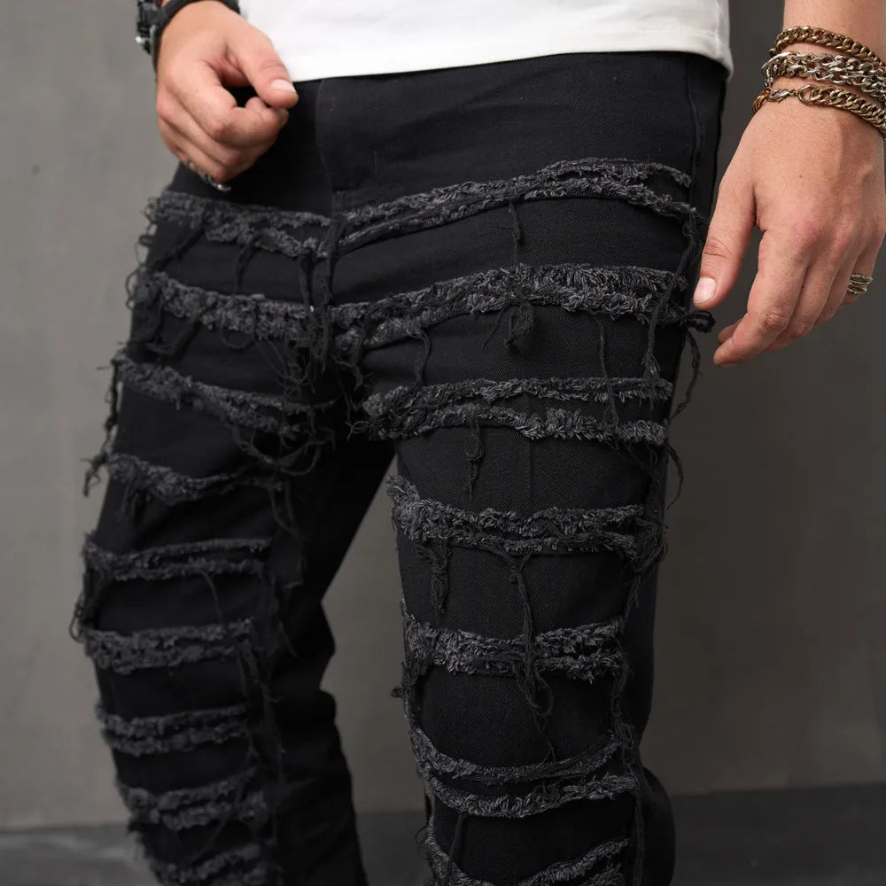 Men Jeans Straight Casual Denim Trousers