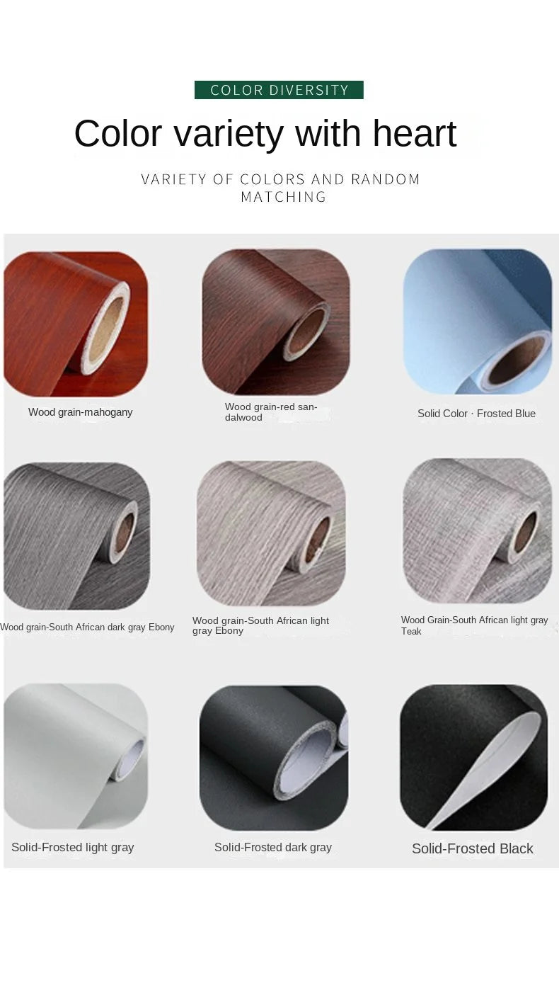 Wood grain waterproof self adhesive kitchen cabinets armoire