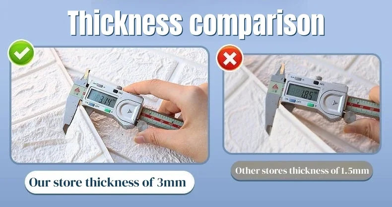 3D Self-adhesive Foam White Brick Wall Stickers