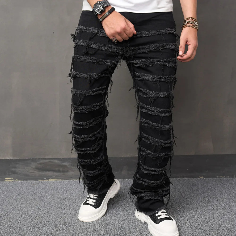 Men Jeans Straight Casual Denim Trousers