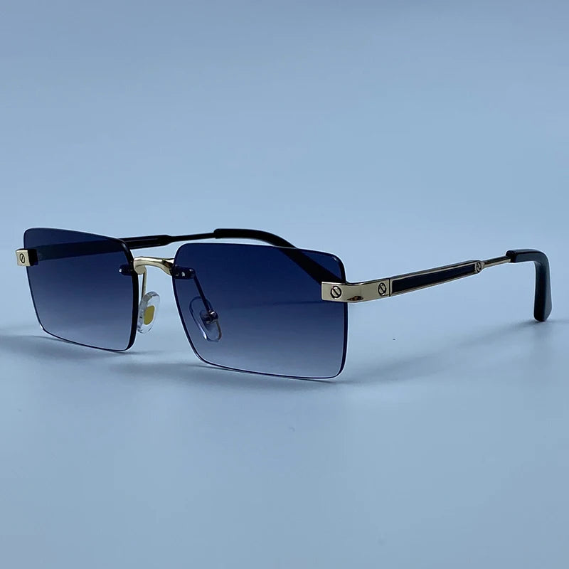 Rimless Rect Men Sunglasses