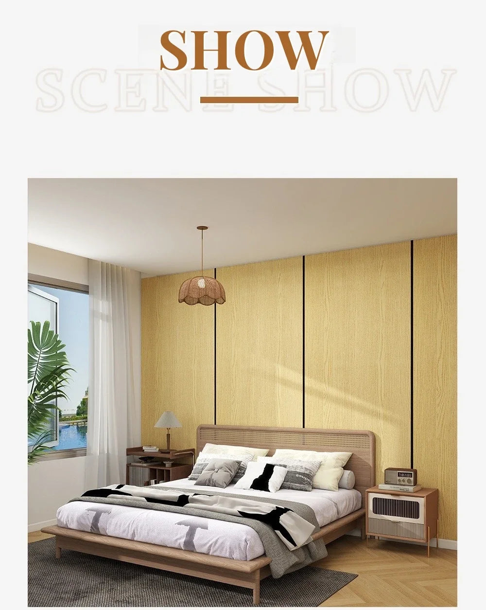 Wood grain Self Adhesive Wall Sticker Aluminum Film