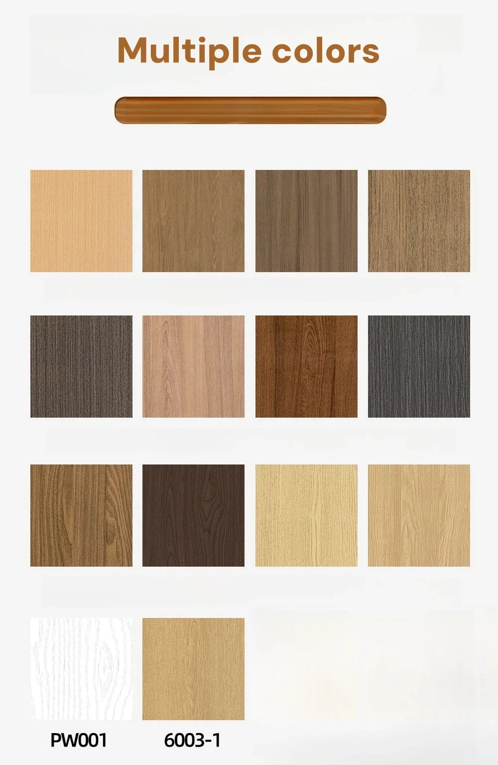 Wood grain Self Adhesive Wall Sticker Aluminum Film