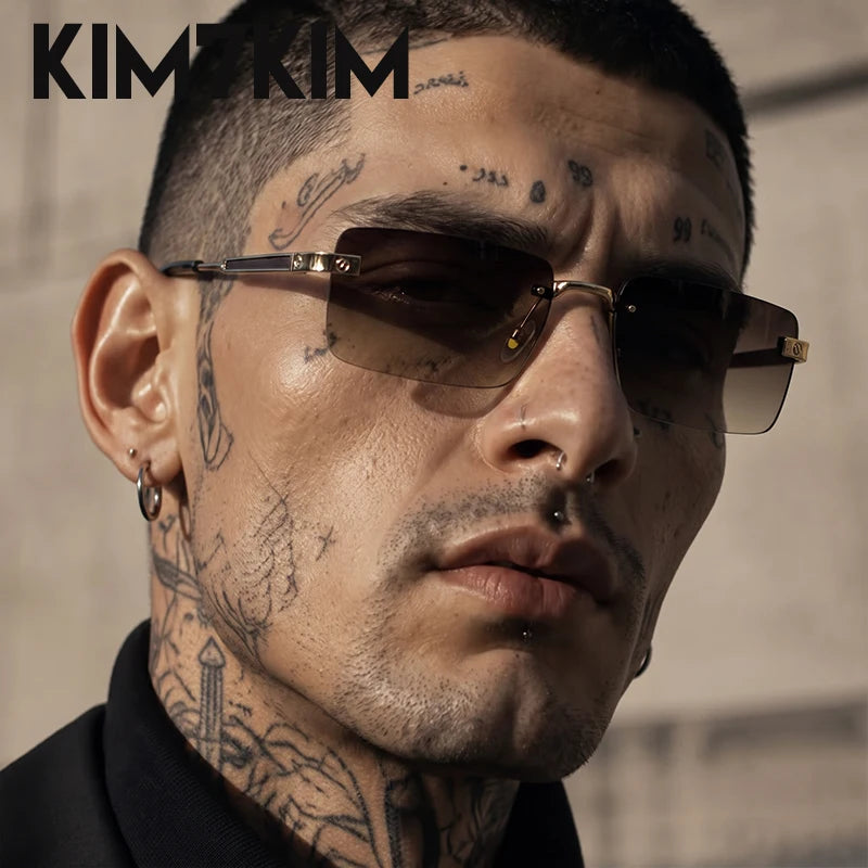 Rimless Rect Men Sunglasses