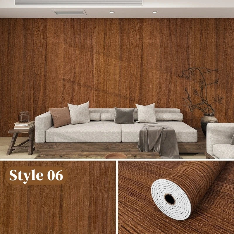 Wood grain Self Adhesive Wall Sticker Aluminum Film