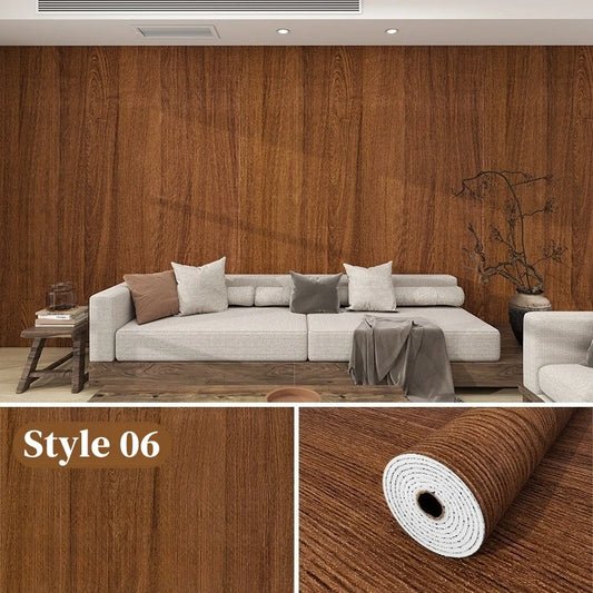 Wood grain Self Adhesive Wall Sticker Aluminum Film