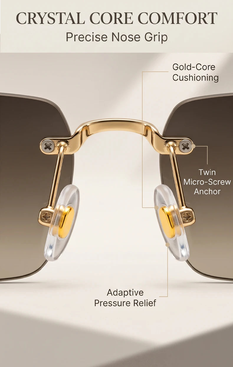 Rimless Rect Men Sunglasses