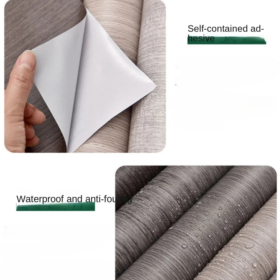 Wood grain waterproof self adhesive kitchen cabinets armoire