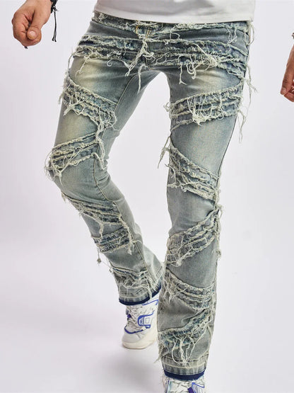 Jeans Fashion Stretch Stacked Fringe