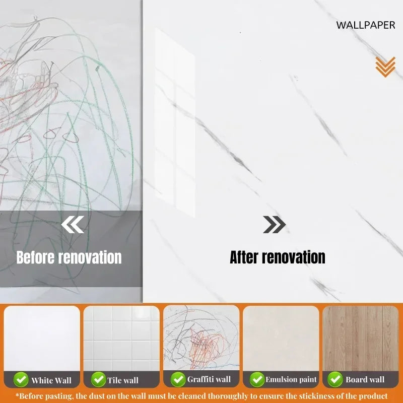 Thick Foam Marble  Peel Wall Stickers  Self Adhesive