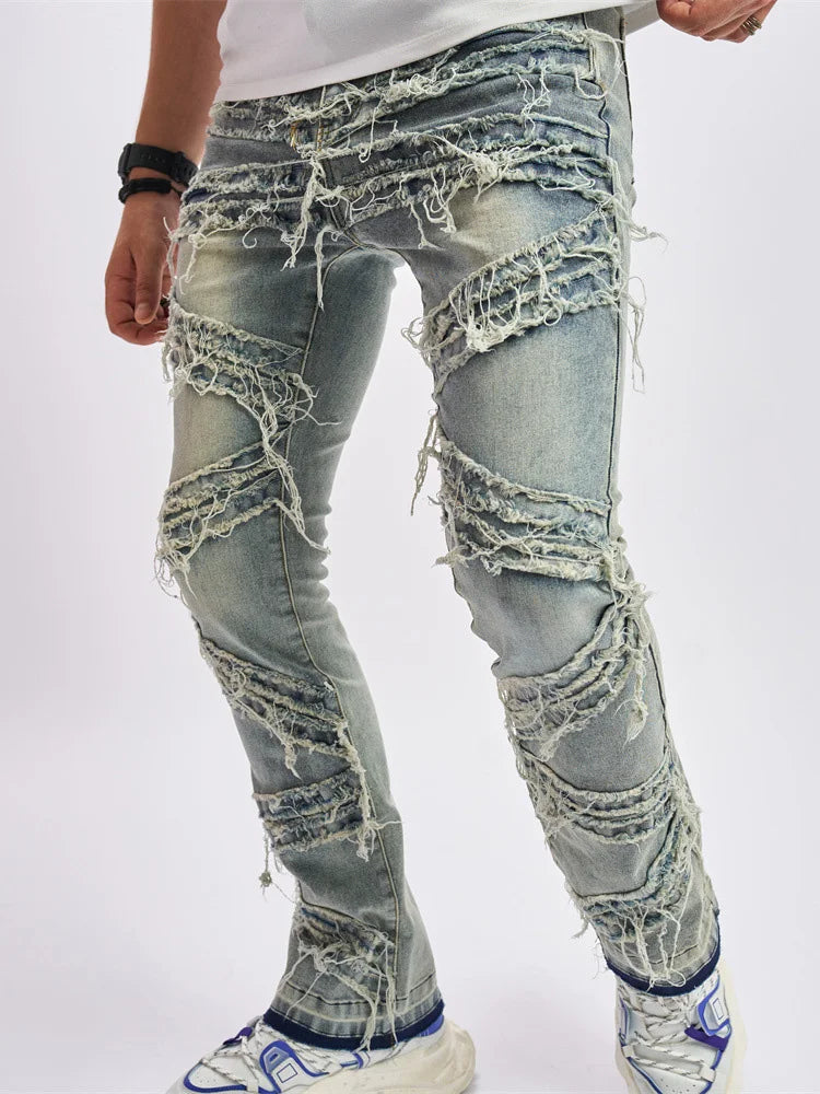 Jeans Fashion Stretch Stacked Fringe