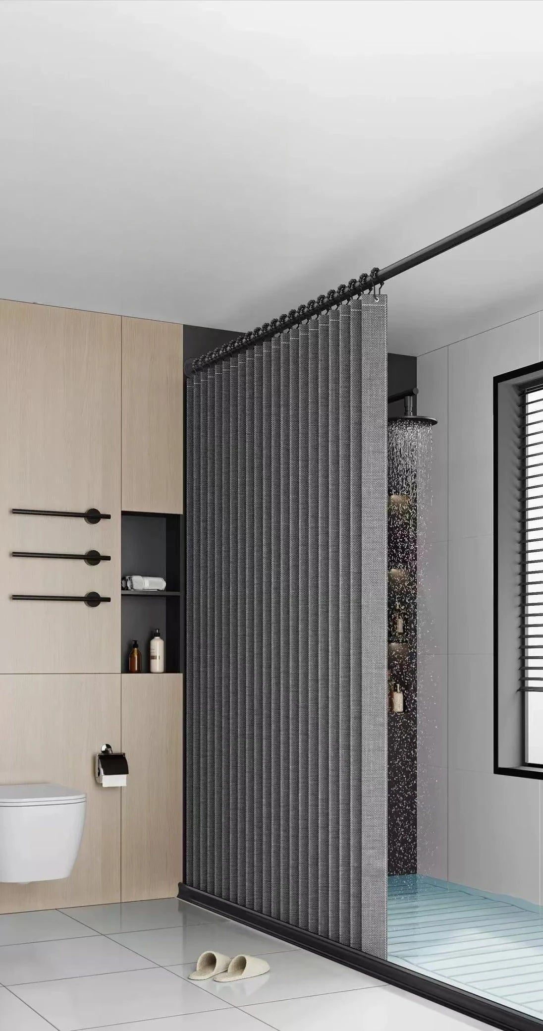 Shower Curtain Luxury Toilet Bathroom  Waterproof