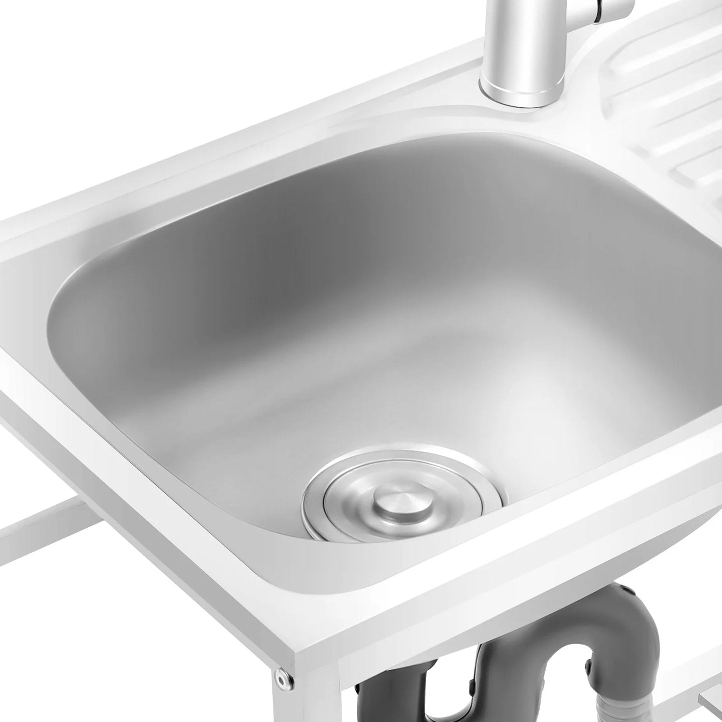 Kitchen Single Bowl Sink Free Standing Adjustable Faucet