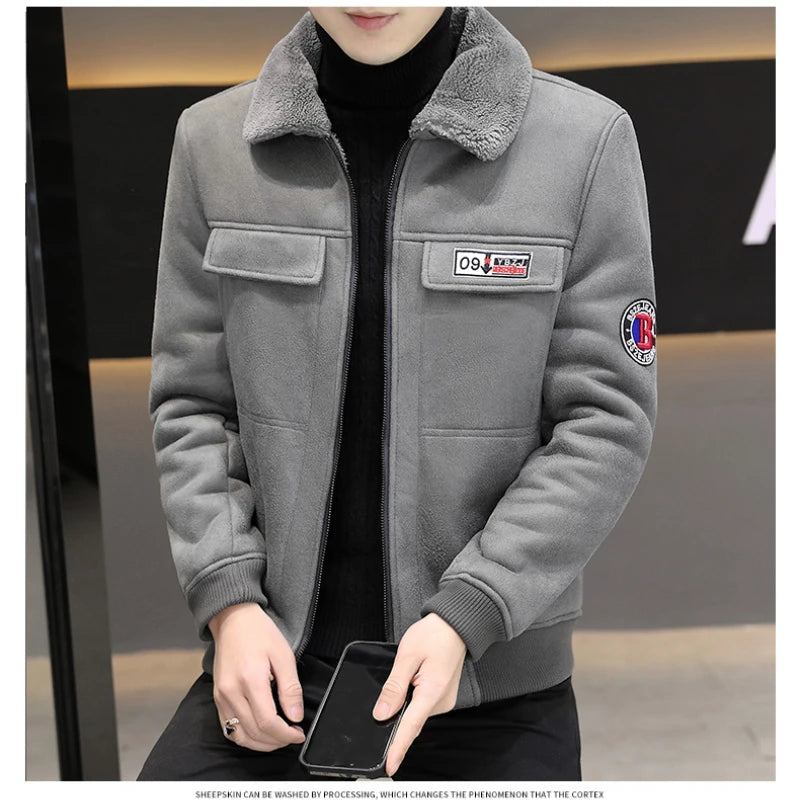 Men Suede and Fleece Thickened Warm